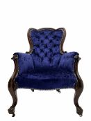 Victorian style mahogany framed armchair