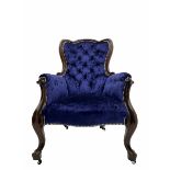 Victorian style mahogany framed armchair