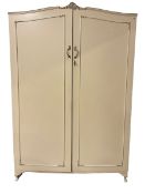 Mid 20th century French style cream painted double wardrobe