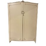 Mid 20th century French style cream painted double wardrobe