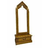 Polished pine cheval dressing mirror