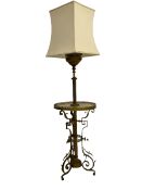 Mid 20th century gilt metal and onyx standard lamp