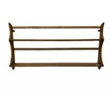 Ercol medium elm two tier wall plate rack