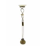 Bronzed satin metal up-lighter with adjustable reading lamp