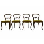 Set of four Victorian rosewood chairs