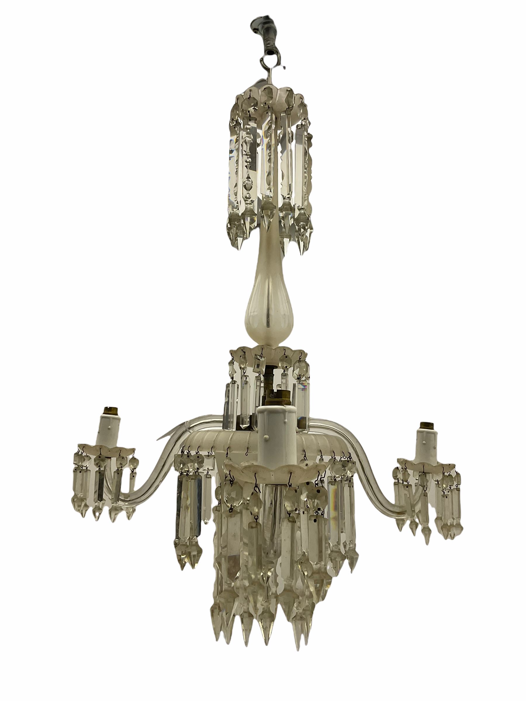 Mid 20th century Scandinavian glass chandelier - Image 3 of 7