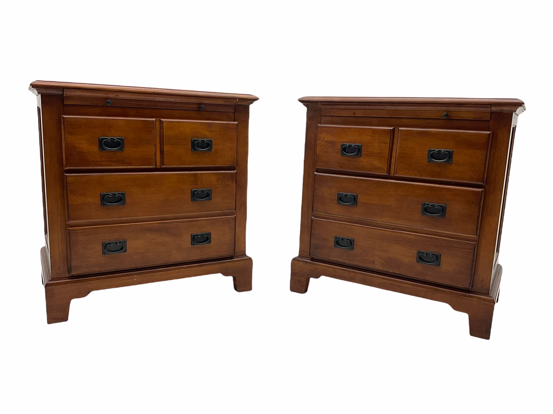 Pair of hardwood lamp chests