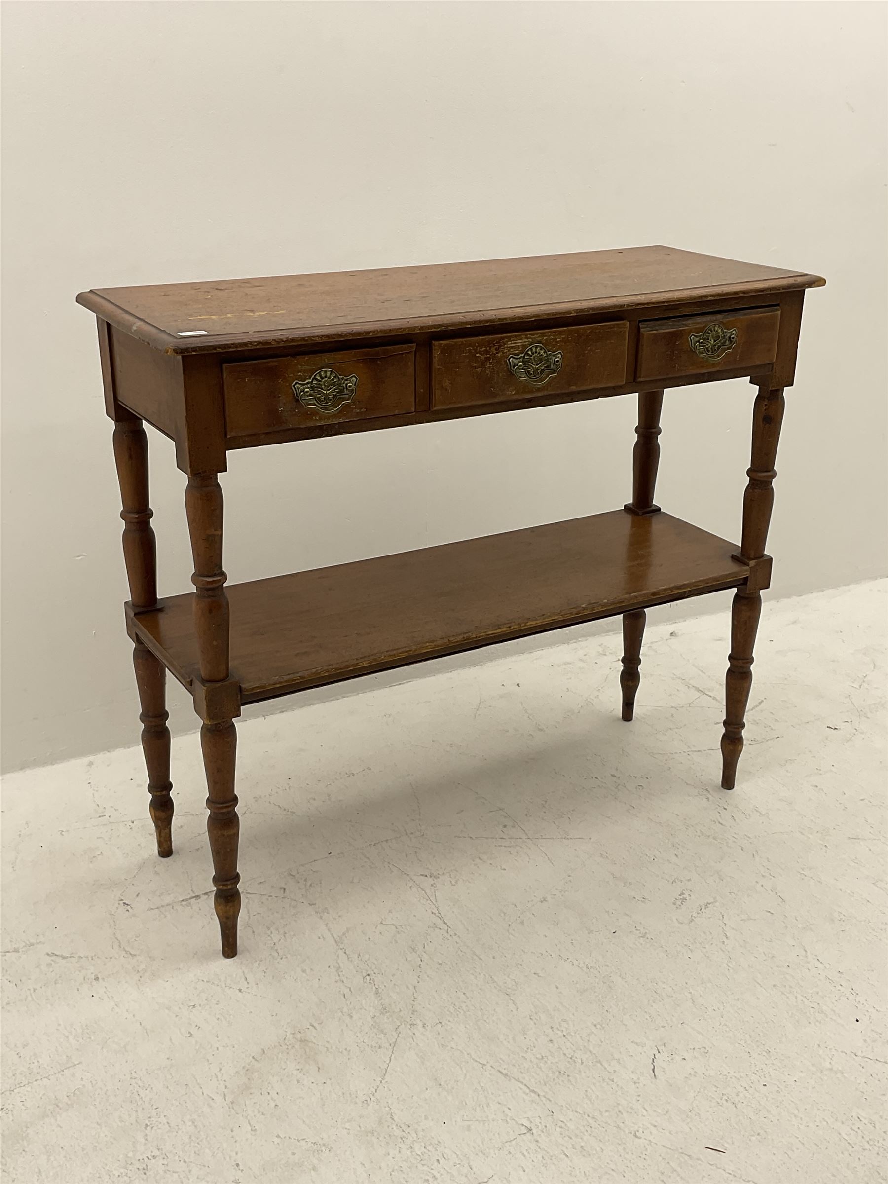 Edwardian pine two tier buffet stand - Image 3 of 3