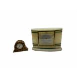 Smiths Industries SEC mains electric driven mantle clock in a rectangular Art Deco alabaster case in