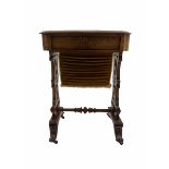 Victorian figured walnut work table