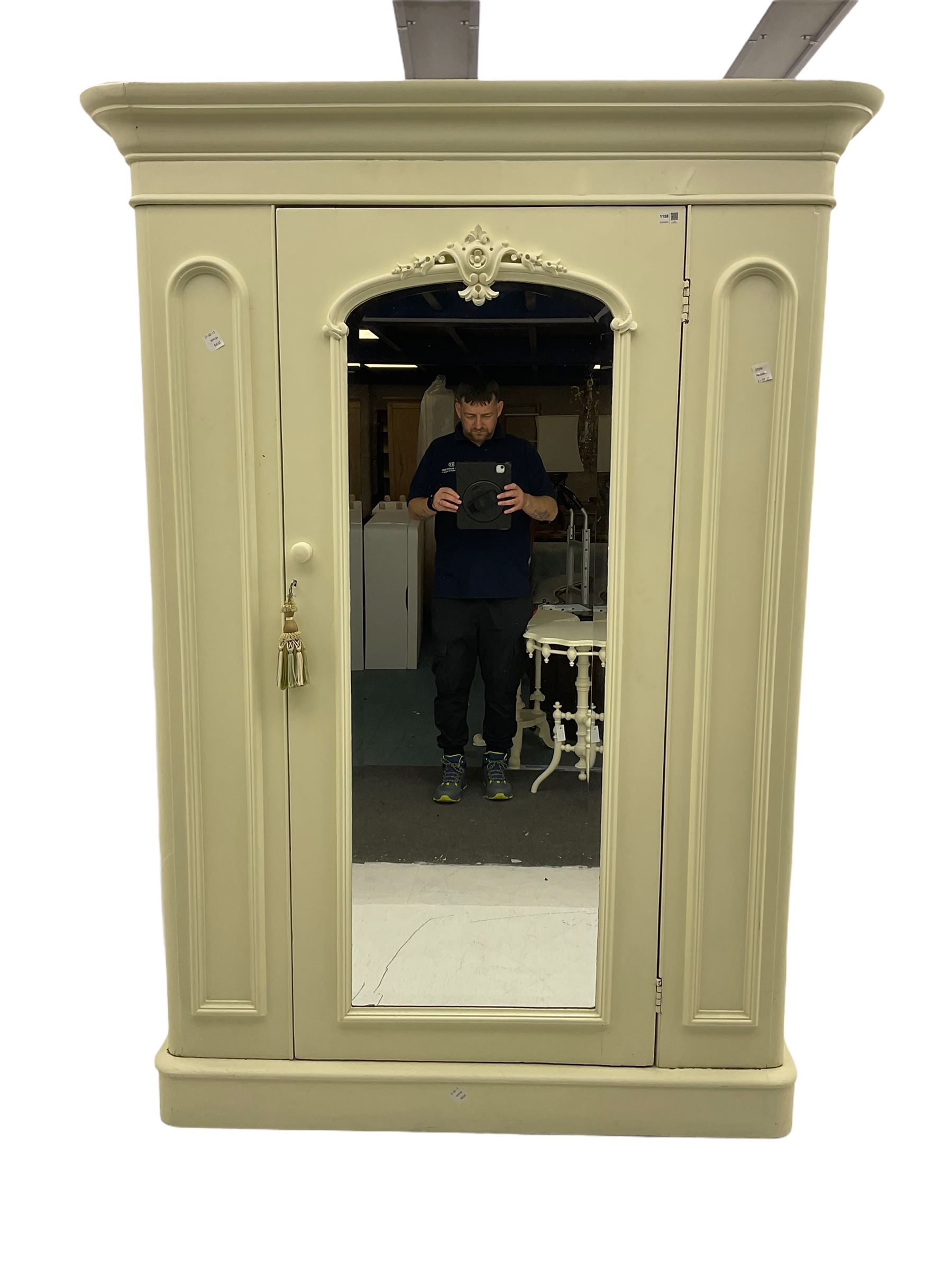 Victorian white painted wardrobe