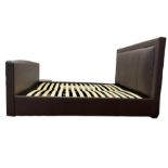 SuperKing 6� tv bed upholstered in brown faux leather