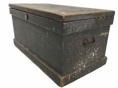 19th century stained pine blanket box