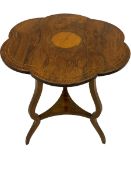 Late 19th century inlaid rosewood centre table