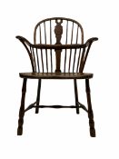19th century Yew and elm Windsor armchair