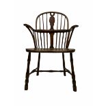 19th century Yew and elm Windsor armchair