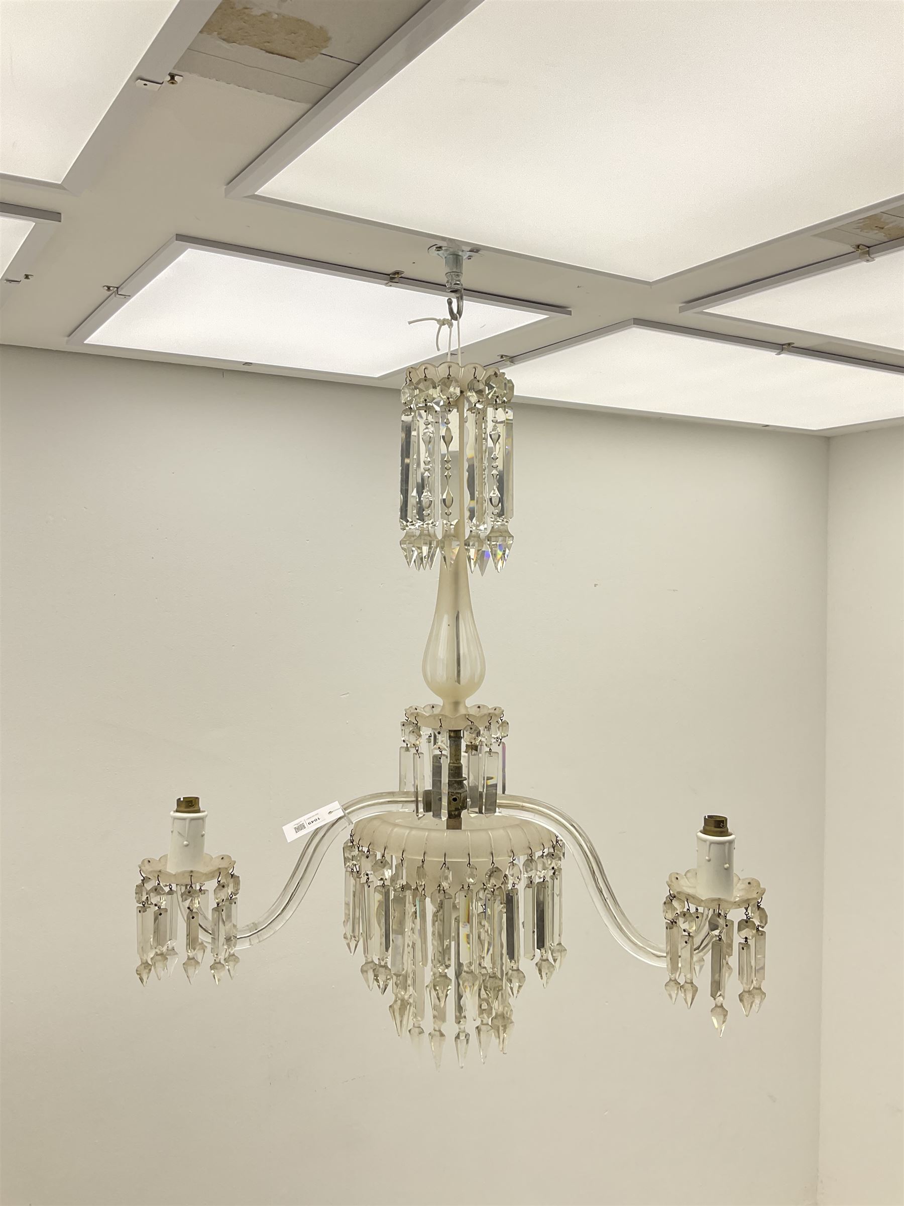 Mid 20th century Scandinavian glass chandelier - Image 6 of 7