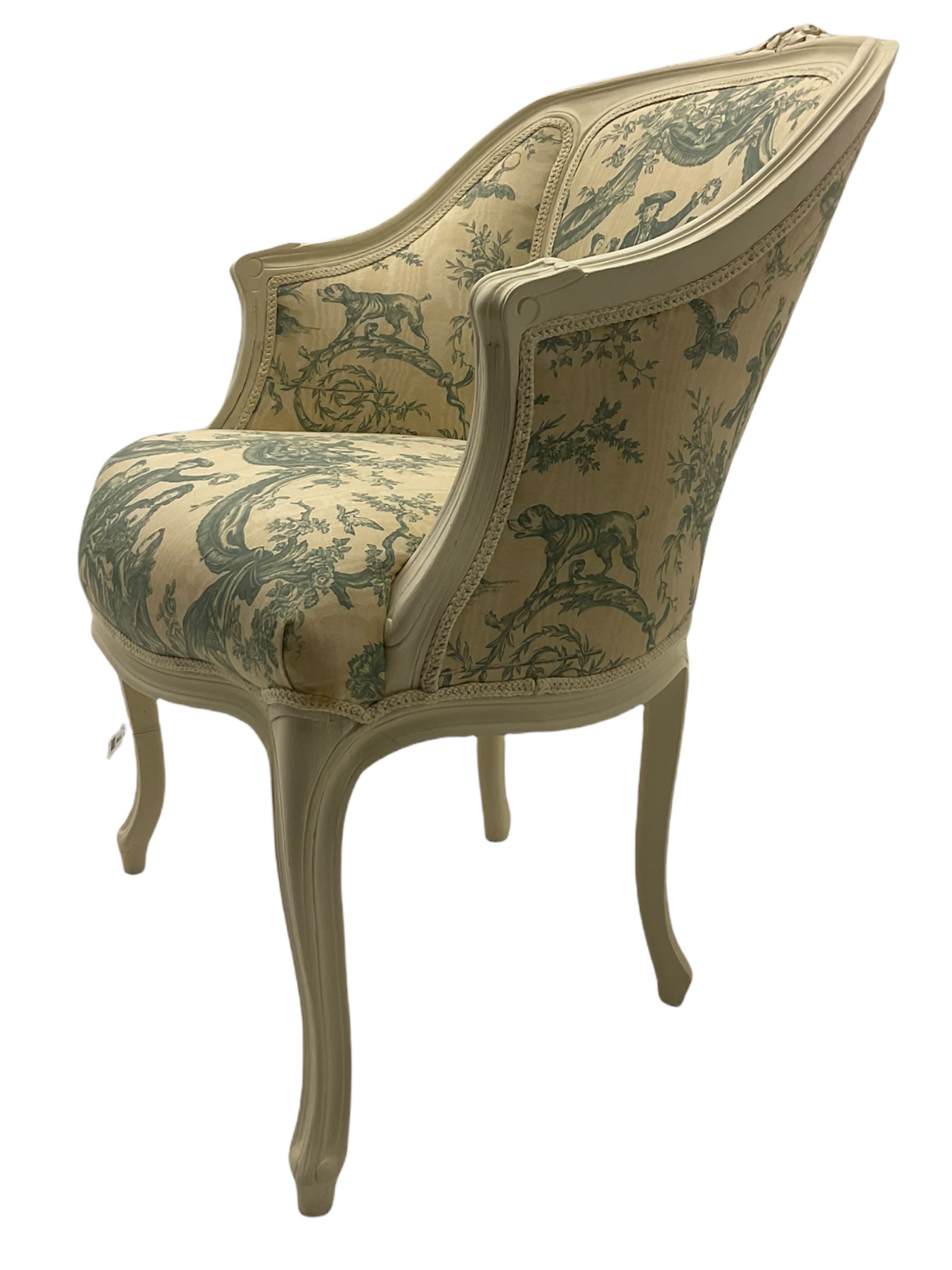 French style cream painted armchair - Image 2 of 3