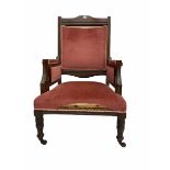 Late Victorian walnut armchair