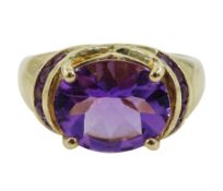 9ct gold oval amethyst ring