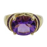 9ct gold oval amethyst ring