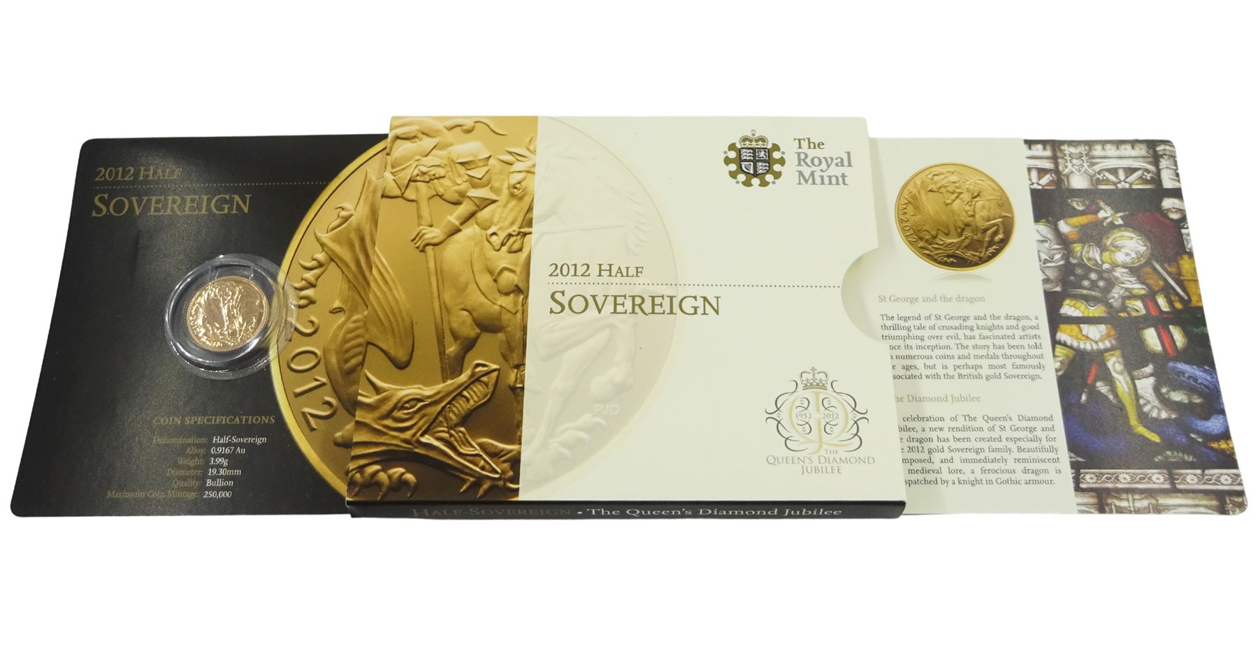 Queen Elizabeth II 2012 gold half sovereign coin celebrating The Queen's Diamond Jubilee