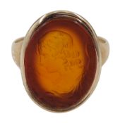 Victorian rose gold carnelian intaglio ring