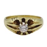 9ct gold single stone diamond ring