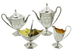 Victorian four piece bachelors tea and coffee service