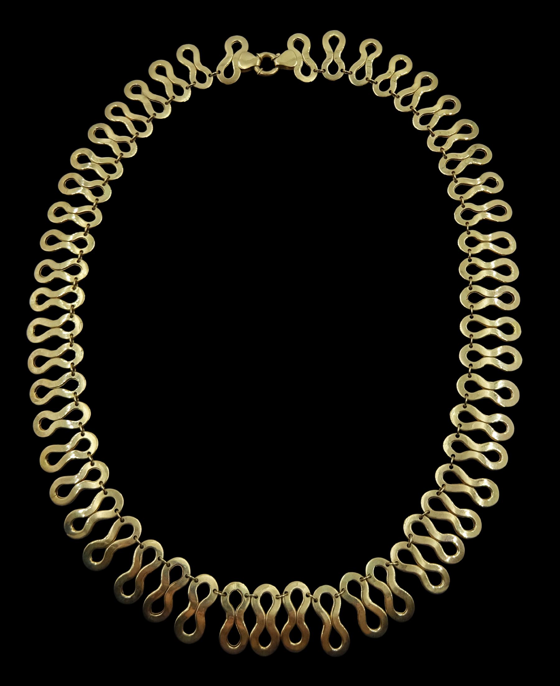 Gold infinity link necklace hallmarked