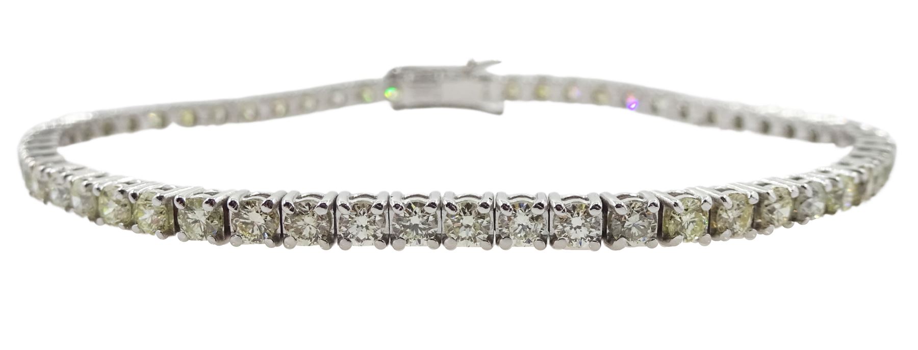 18ct white gold diamond line bracelet