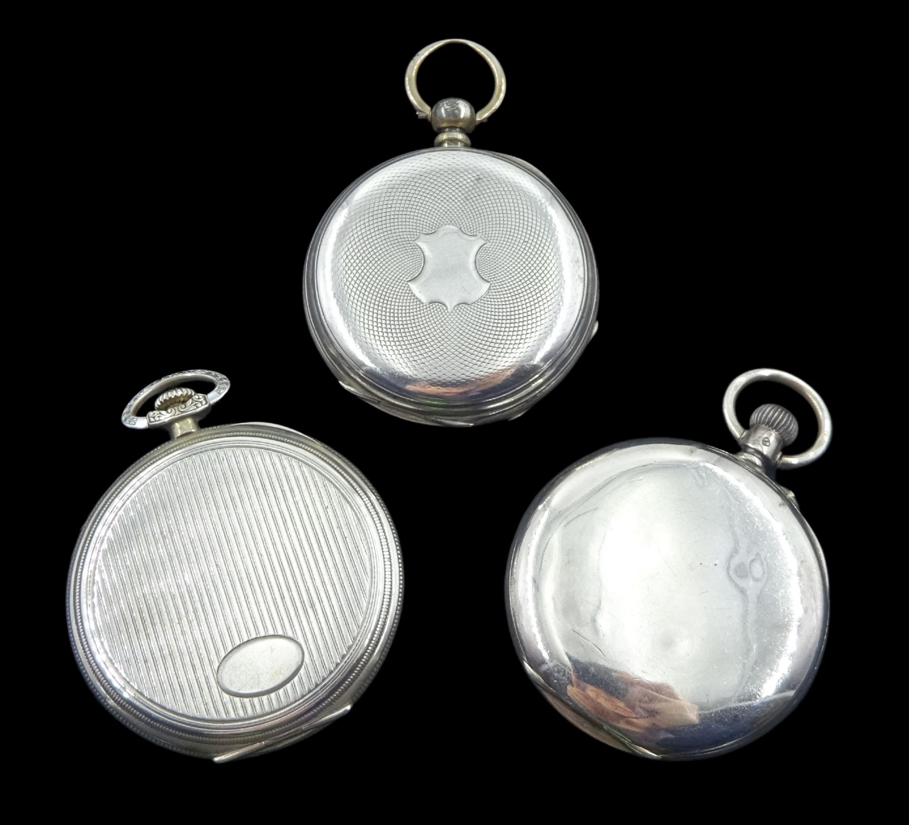 Silver keyless Swiss lever pocket watch - Image 2 of 3