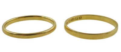 Two 22ct gold wedding bands