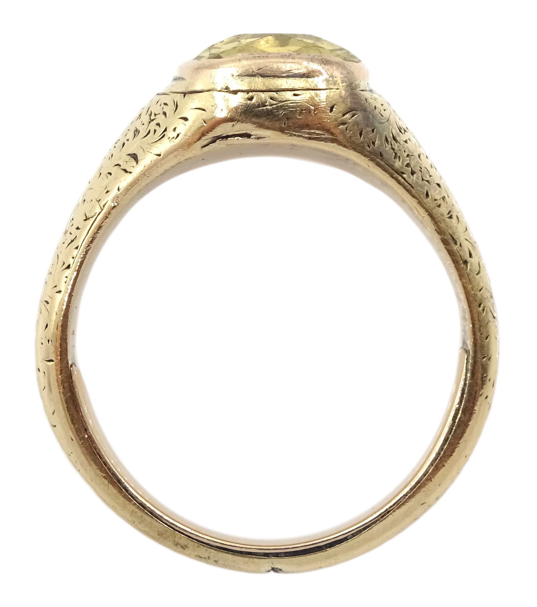 19th century gold single stone citrine ring - Image 4 of 4