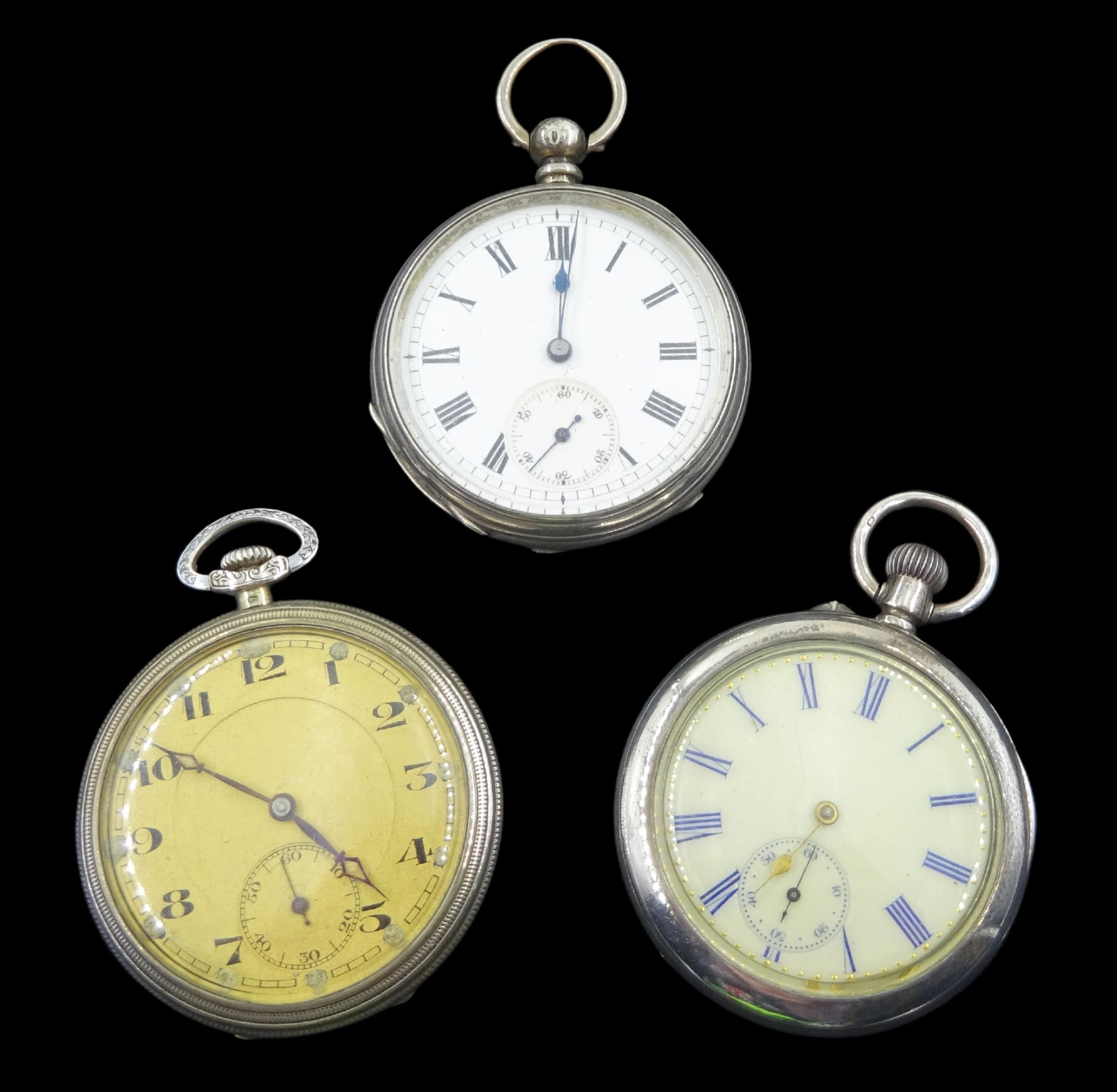 Silver keyless Swiss lever pocket watch