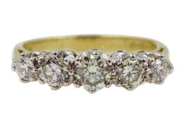 18ct gold five stone round brilliant cut diamond ring