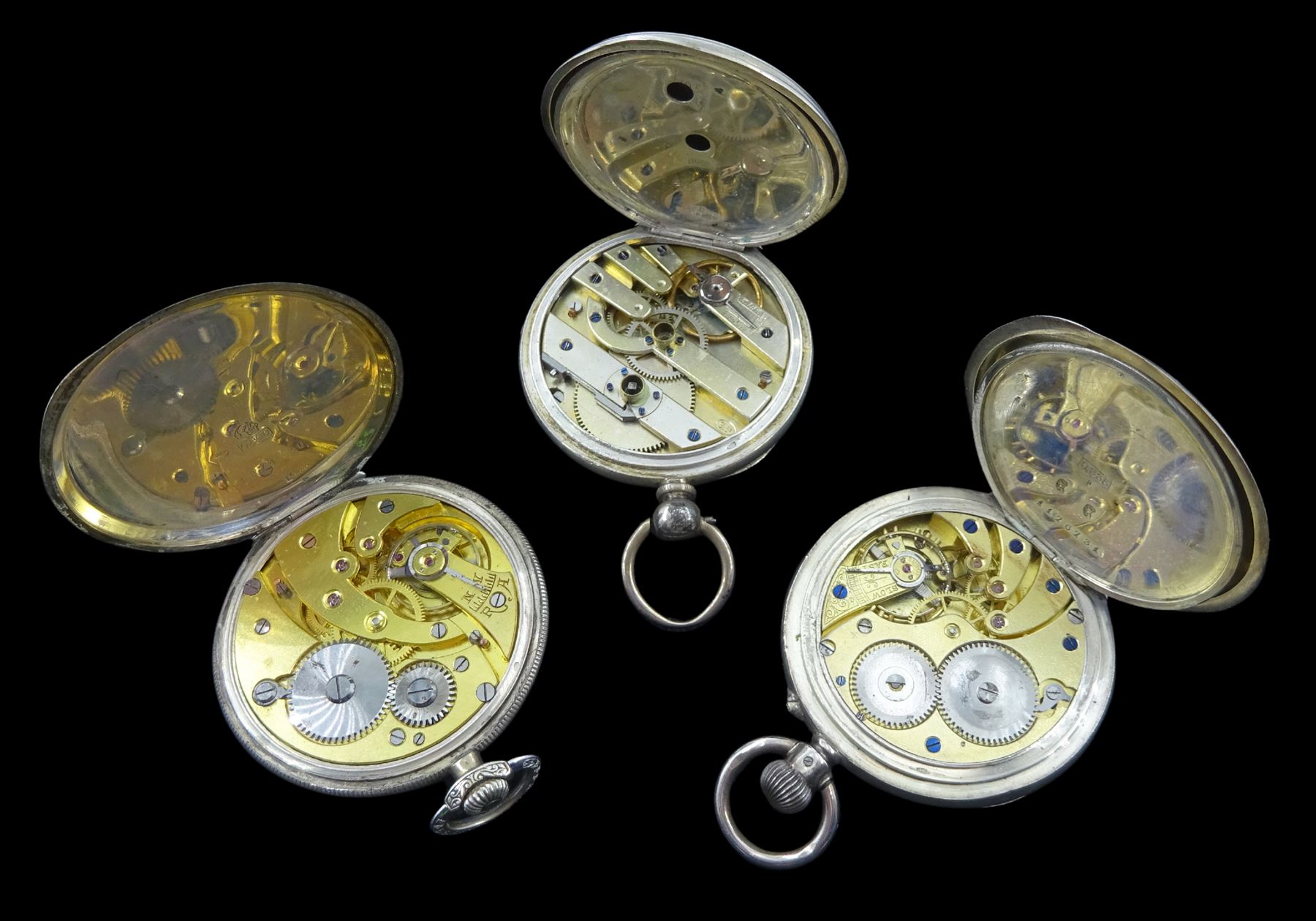 Silver keyless Swiss lever pocket watch - Image 3 of 3