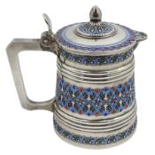 19th century Russian silver lidded jug