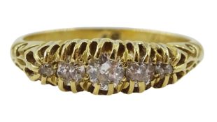 Early 20th century 18ct gold five stone diamond ring