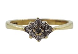 9ct gold diamond cluster ring