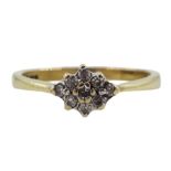 9ct gold diamond cluster ring