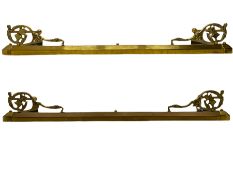 Pair early 20th century brass telescopic fire fenders