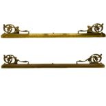 Pair early 20th century brass telescopic fire fenders