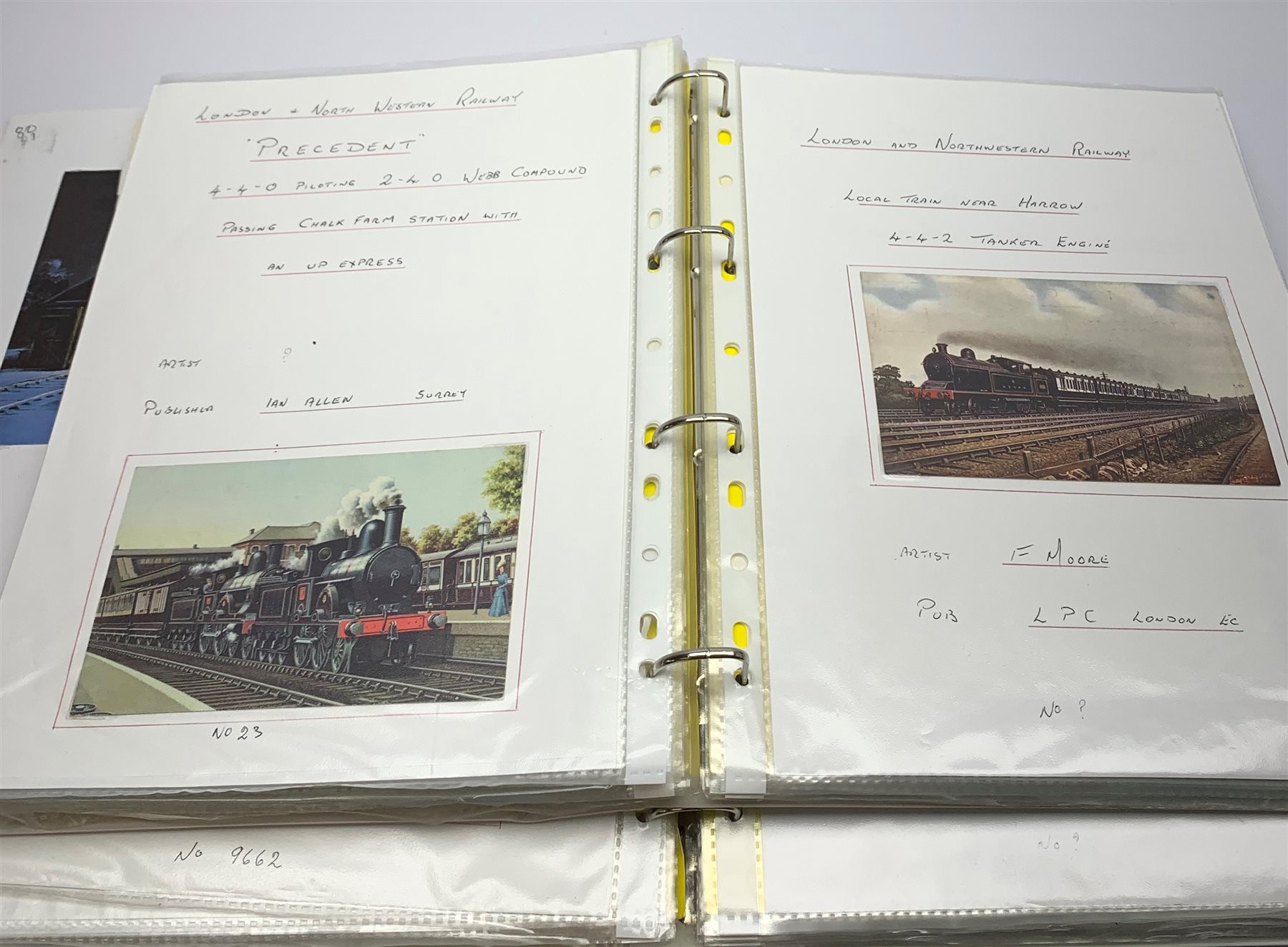 Two modern loose leaf albums containing over one-hundred and seventy printed postcards of railway i - Image 2 of 3