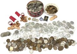 Coins including small number of Great British pre 1947 silver threepence pieces