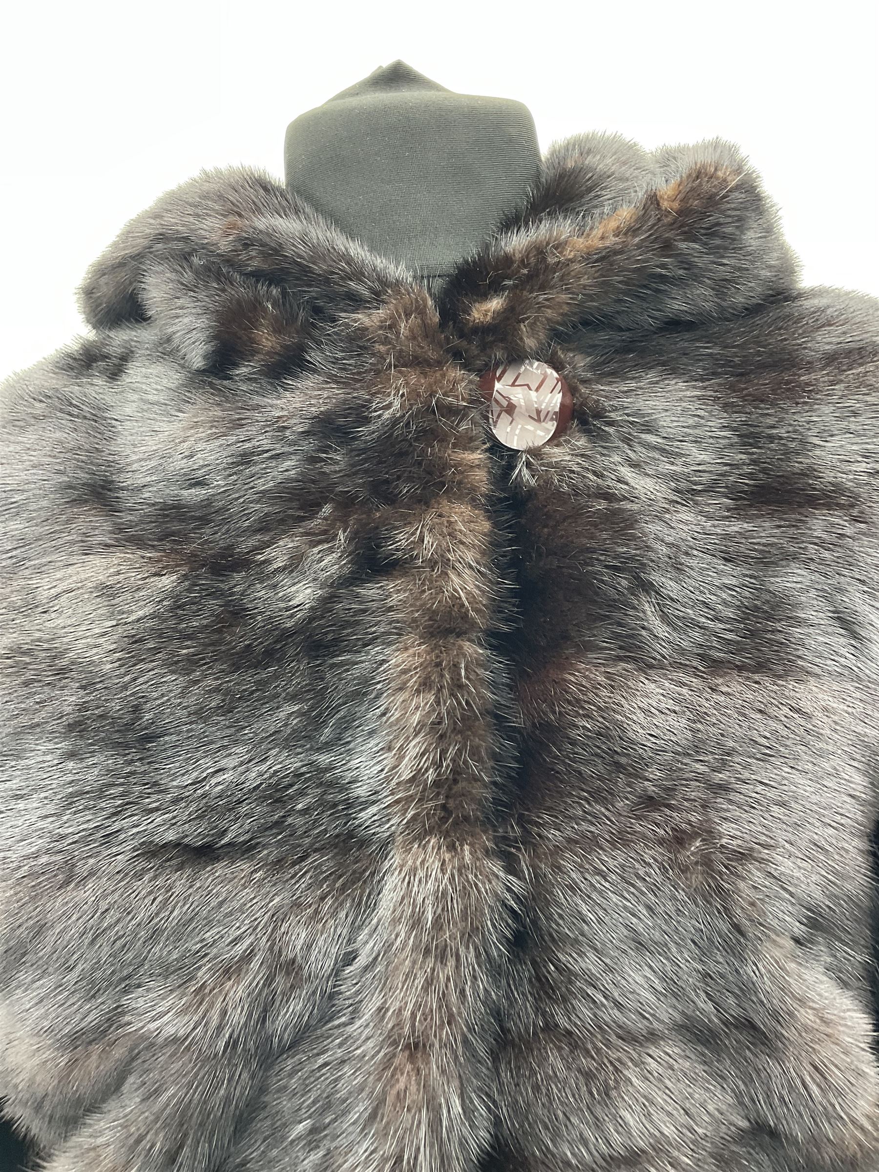 Modern cut lightweight nearly black mink jacket with integral hood - Image 3 of 6