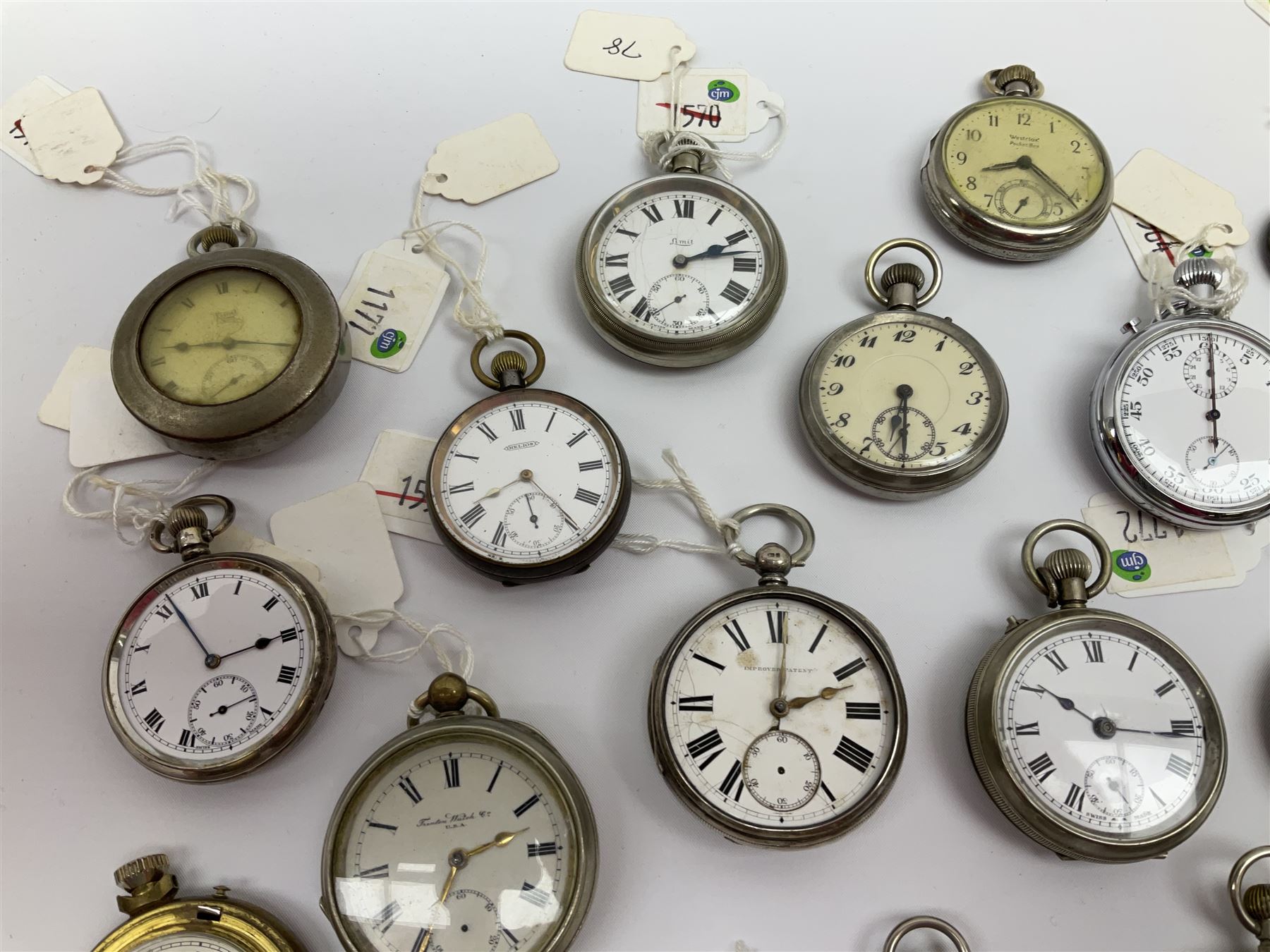 Collection of silver and metal pocket watches - Image 5 of 10