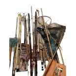 Fishing tackle and miscellaneous items including fishing gaff