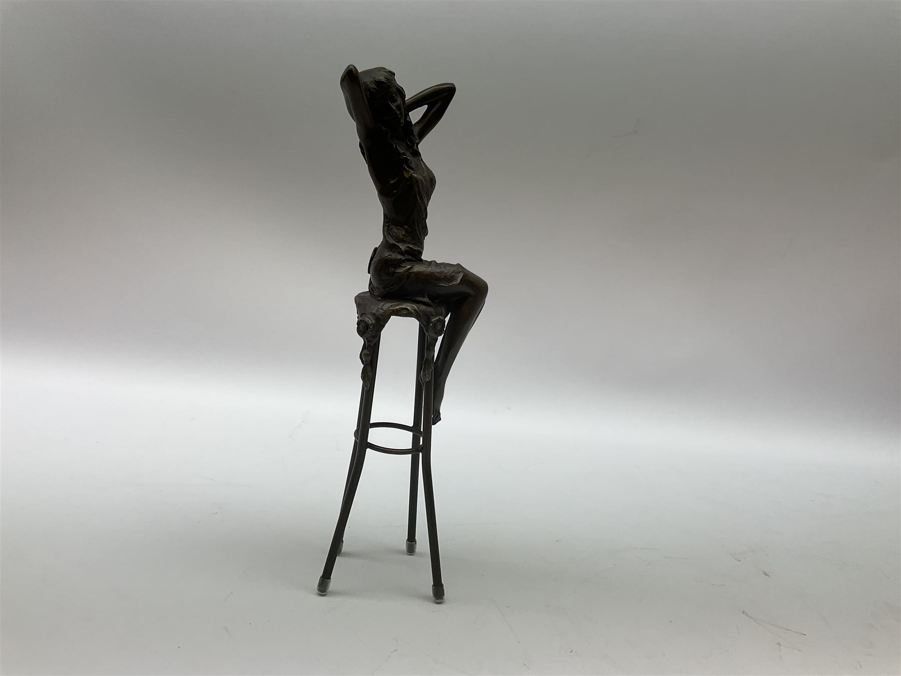 Art Deco style bronze modelled as a female figure seated upon a chair - Image 7 of 8