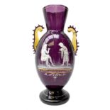 19th century Mary Gregory style amethyst glass vase